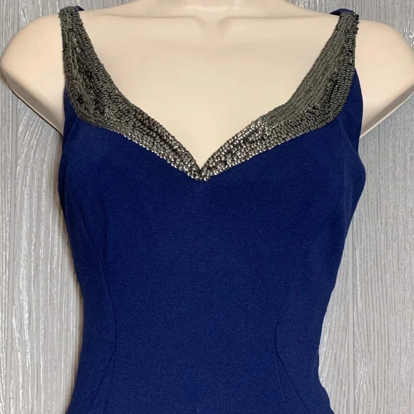 Elie Tahari Rena Navy Blue Sequin Dress 2 NWT $428 - Picture 3 of 9